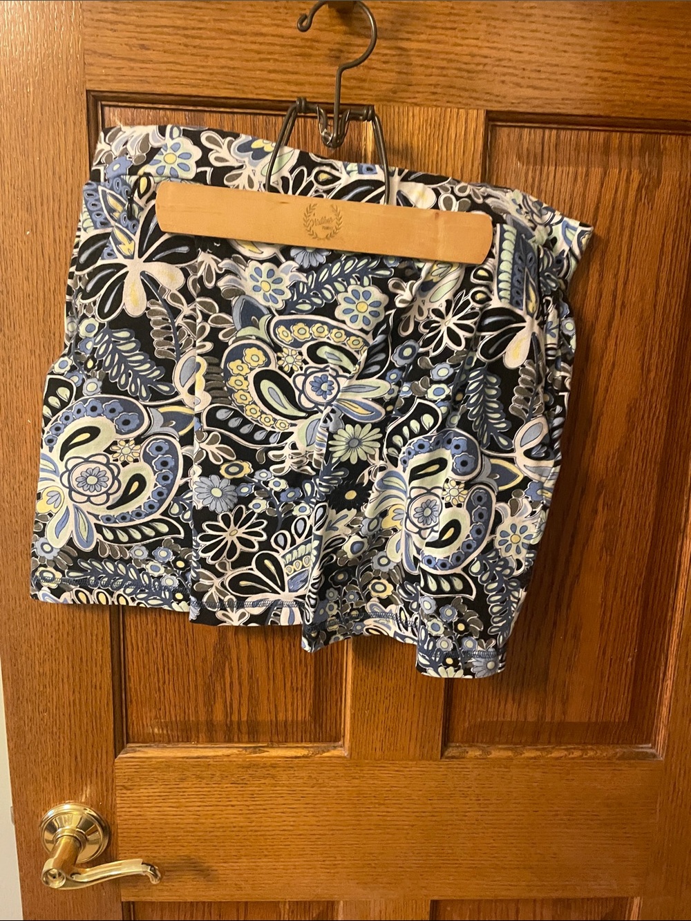 Patterned Women's Skort - Blue Floral Paisley